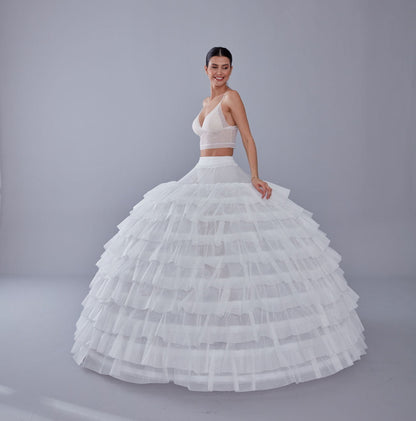 White Petticoat for Wedding Dress, 10 Hoop Bridal Underskirt, Ball Gown Crinoline, Plus Size Petticoat for Prom & Costume