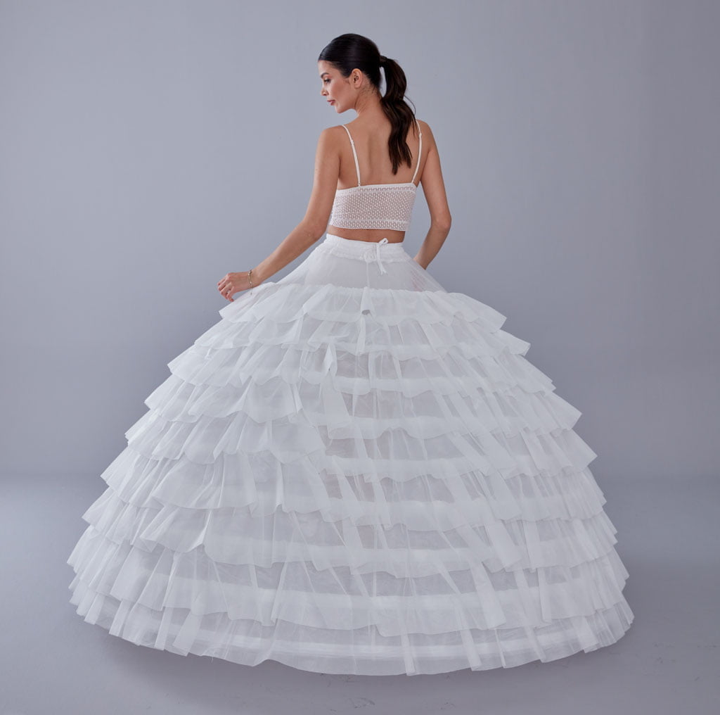 White Petticoat for Wedding Dress, 10 Hoop Bridal Underskirt, Ball Gown Crinoline, Plus Size Petticoat for Prom & Costume