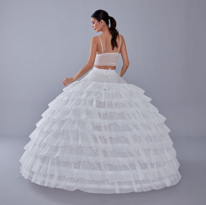 White Petticoat for Wedding Dress, 10 Hoop Bridal Underskirt, Ball Gown Crinoline, Plus Size Petticoat for Prom & Costume