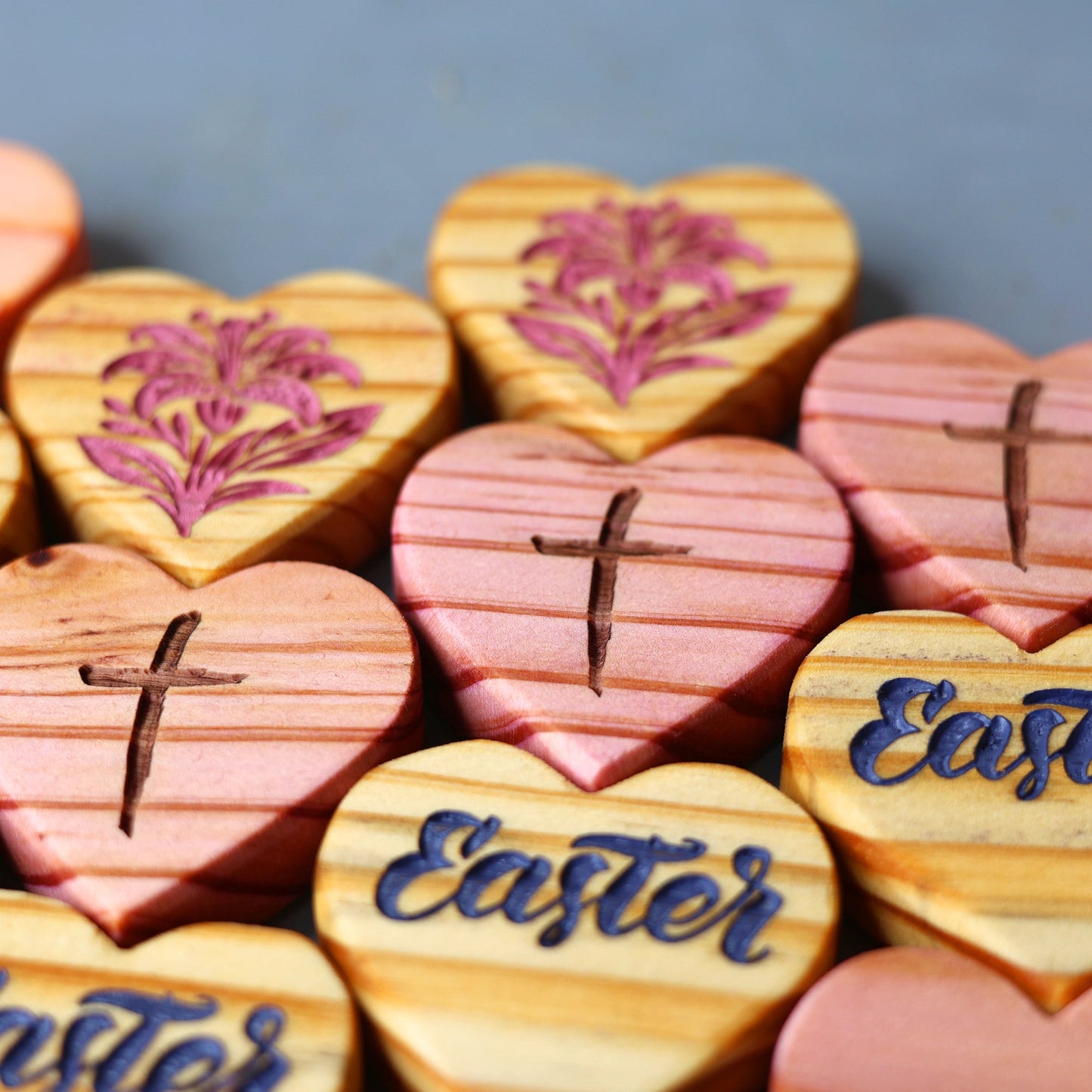 Engraved Easter Hearts