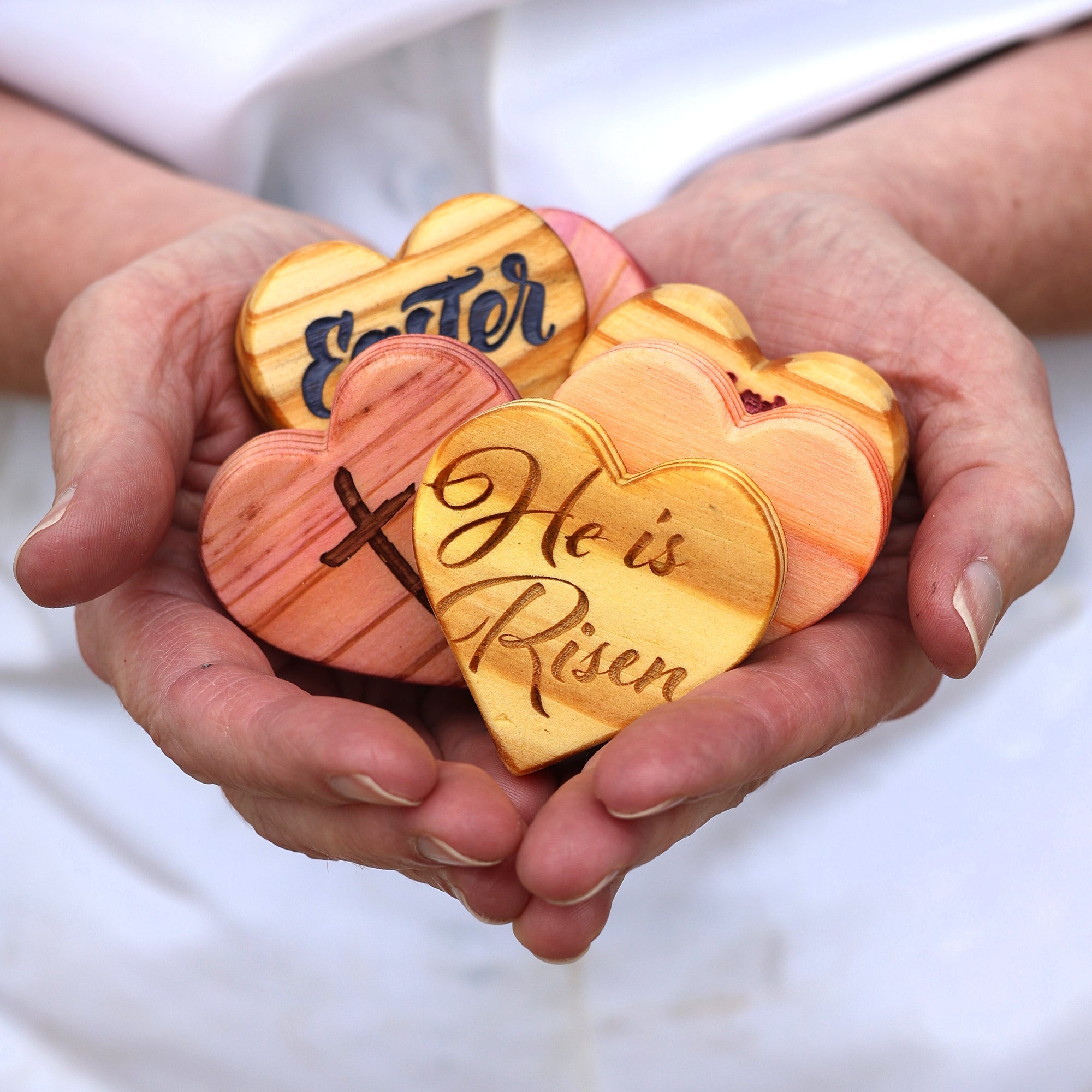Engraved Easter Hearts