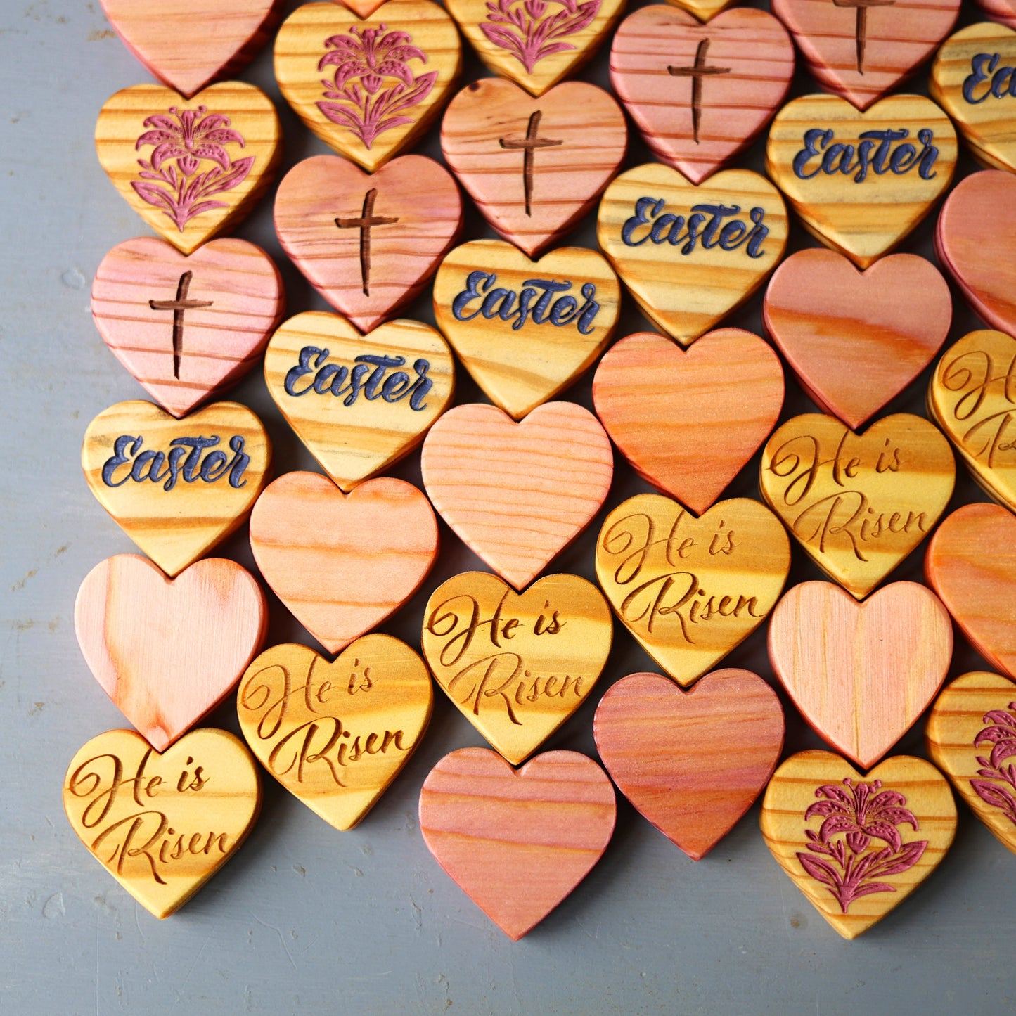 Engraved Easter Hearts