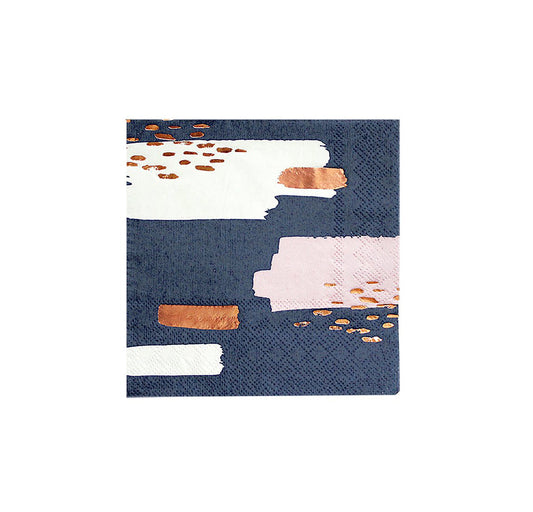 Navy & Blush Pink Cocktail Napkins