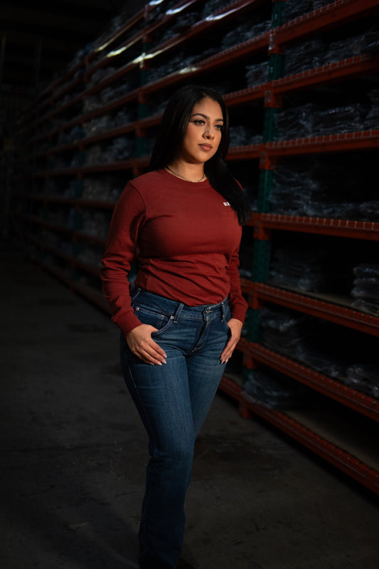 FR Women's Crew Neck - Wine Red