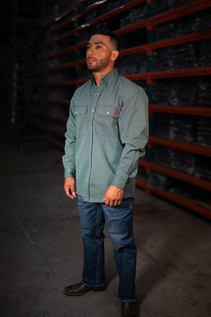 FR Pearl Snap Work Shirt - Gunner Green