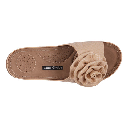 Women's Honey Natural Flat Comfort Sandals