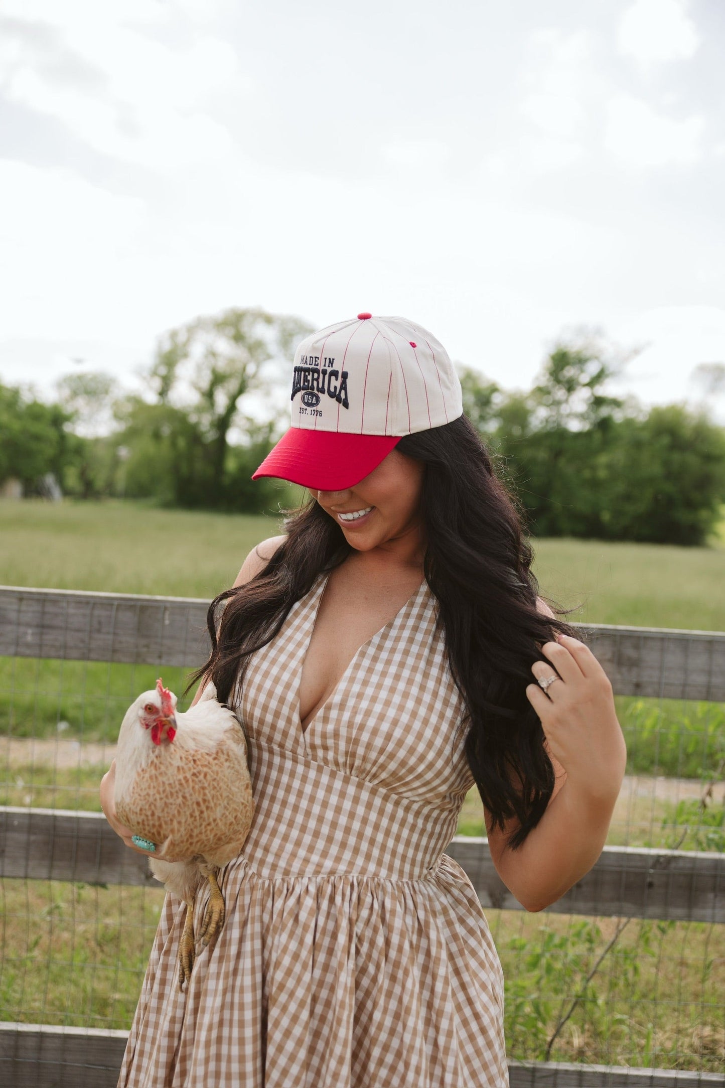 Made in America - Red Stripe Vintage Trucker Hat