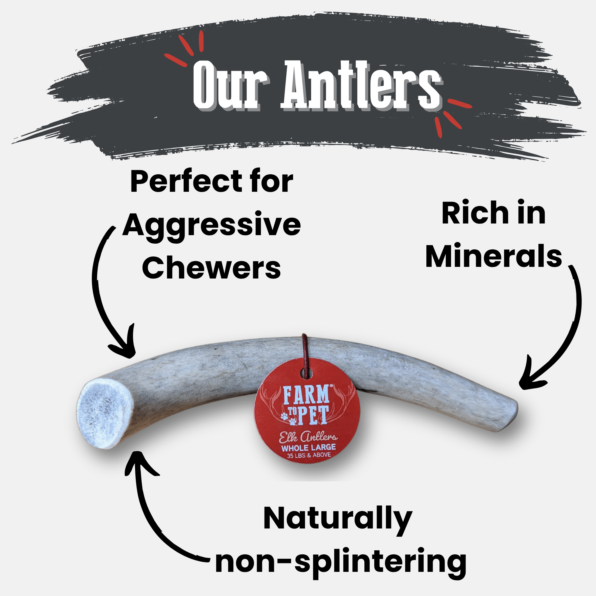 Elk Antler Dog Chews | All-Natural Whole and Split Elk Antler Chews for Dogs