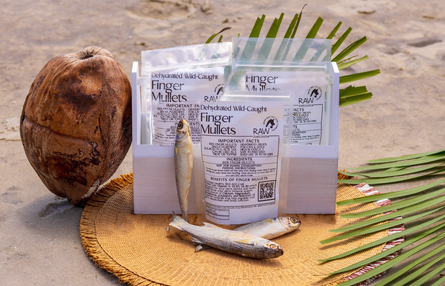 Dehydrated Finger Mullets for Cats & Dogs — 100% Single Ingredient | Raw Instincts | Qty: 5 Fish