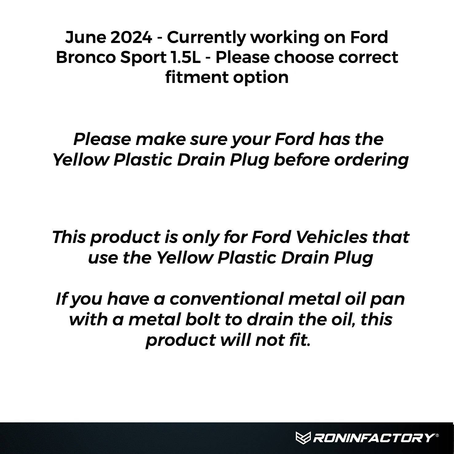 EASY OIL DRAIN FOR FORD