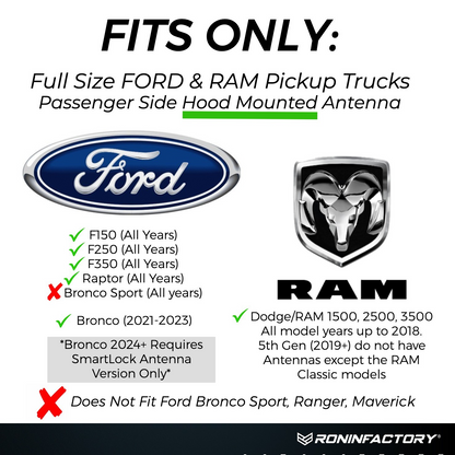 TUFFLOCK® FLEXIBLE ANTENNA FOR FORD (8 INCH)