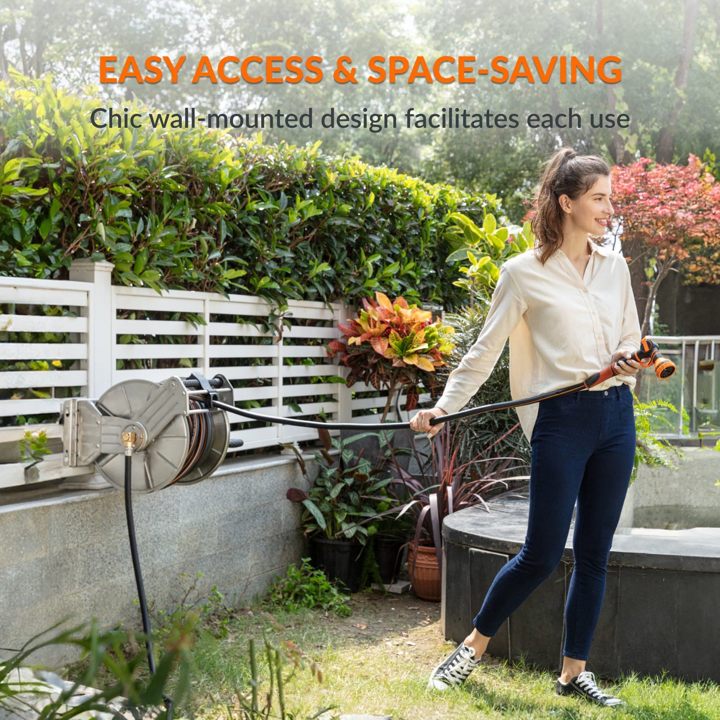 Wall Mounted Hose Reel-Stainless Steel-Heavy Duty