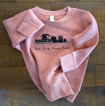 Toddler / Youth Faith • Family • Farming • Freedom Graphic Crewneck