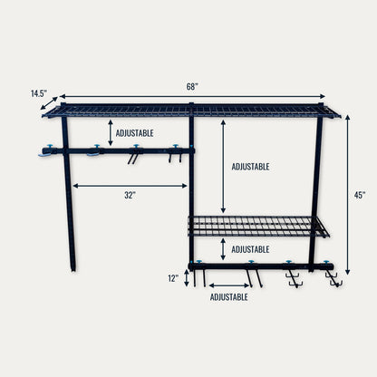 G-Adventure Pro | Adjustable Wall Storage System | Holds 500 lbs
