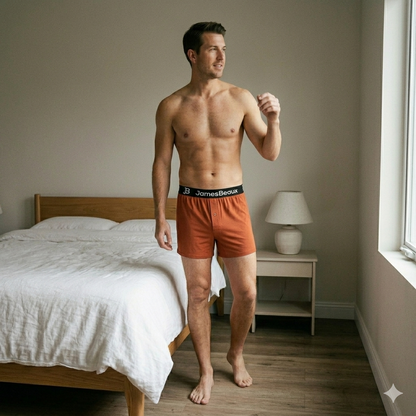 Men's Orange Bamboo Anti-Chafing & Breathable Boxer Shorts (3-Pack)