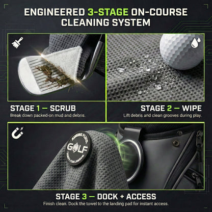 The 40 Magnetic Golf Towel + Landing Pad System