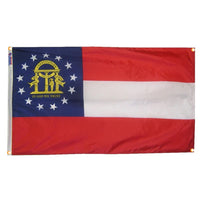 Georgia Flag with Grommets Along the Edges for Wall Hanging