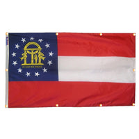 Georgia Flag with Grommets Along the Edges for Wall Hanging