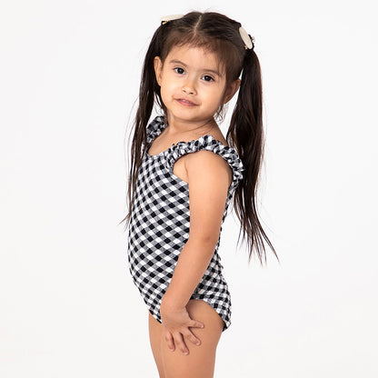 Puffy Sleeve One Piece Swimsuit (Girls)