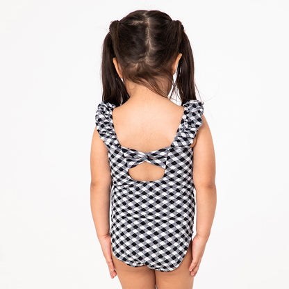 Puffy Sleeve One Piece Swimsuit (Girls)