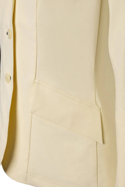 Grand Prix Ladies EQJ 3 Button Show Coat, Butter with Navy Collar