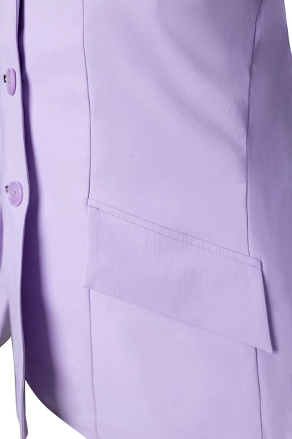 Grand Prix Ladies EQJ 3 Button Show Coat, Lilac with Chocolate Collar