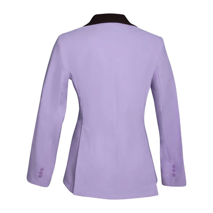 Grand Prix Ladies EQJ 3 Button Show Coat, Lilac with Chocolate Collar