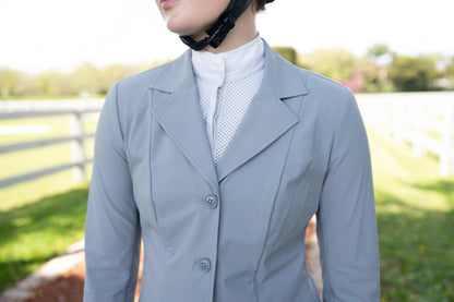 Grand Prix Ladies EQJ 3 Button Show Coat, NY Tech Fabric, Cadet Blue