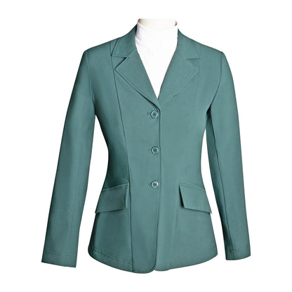 Grand Prix Ladies EQJ 3 Button Show Coat, NY Tech Fabric, New Green
