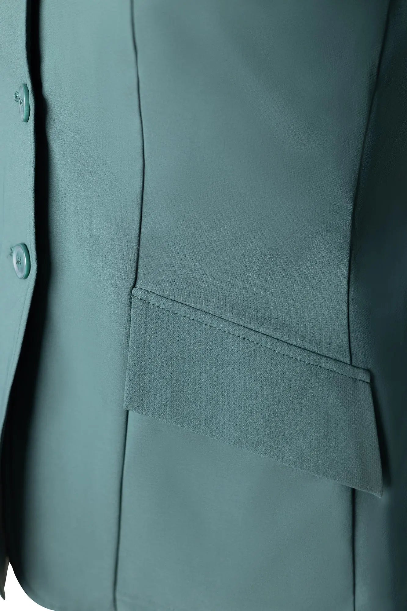 Grand Prix Ladies EQJ 3 Button Show Coat, NY Tech Fabric, New Green