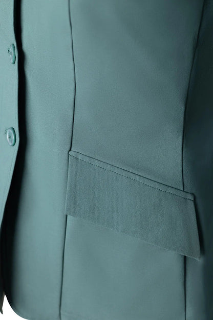 Grand Prix Ladies EQJ 3 Button Show Coat, NY Tech Fabric, New Green