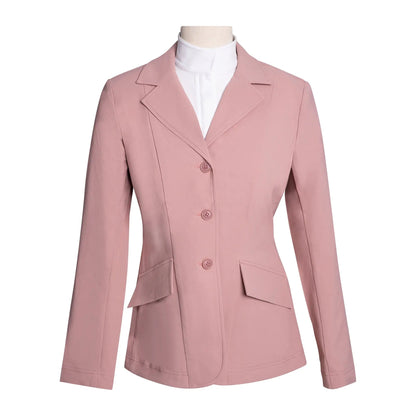 Grand Prix Ladies EQJ 3 Button Show Coat, NY Tech Fabric, Rose