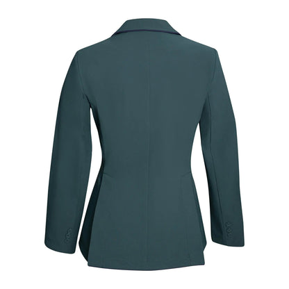 Grand Prix Ladies EQJ Classic 3 Button Show Jacket, New Green with Navy Piping