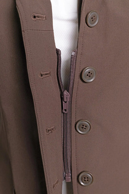 Grand Prix Quinn Show Jacket, 4 Button Front with Hidden Zipper Closure, Chocolate