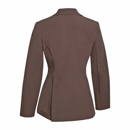 Grand Prix Quinn Show Jacket, 4 Button Front with Hidden Zipper Closure, Chocolate