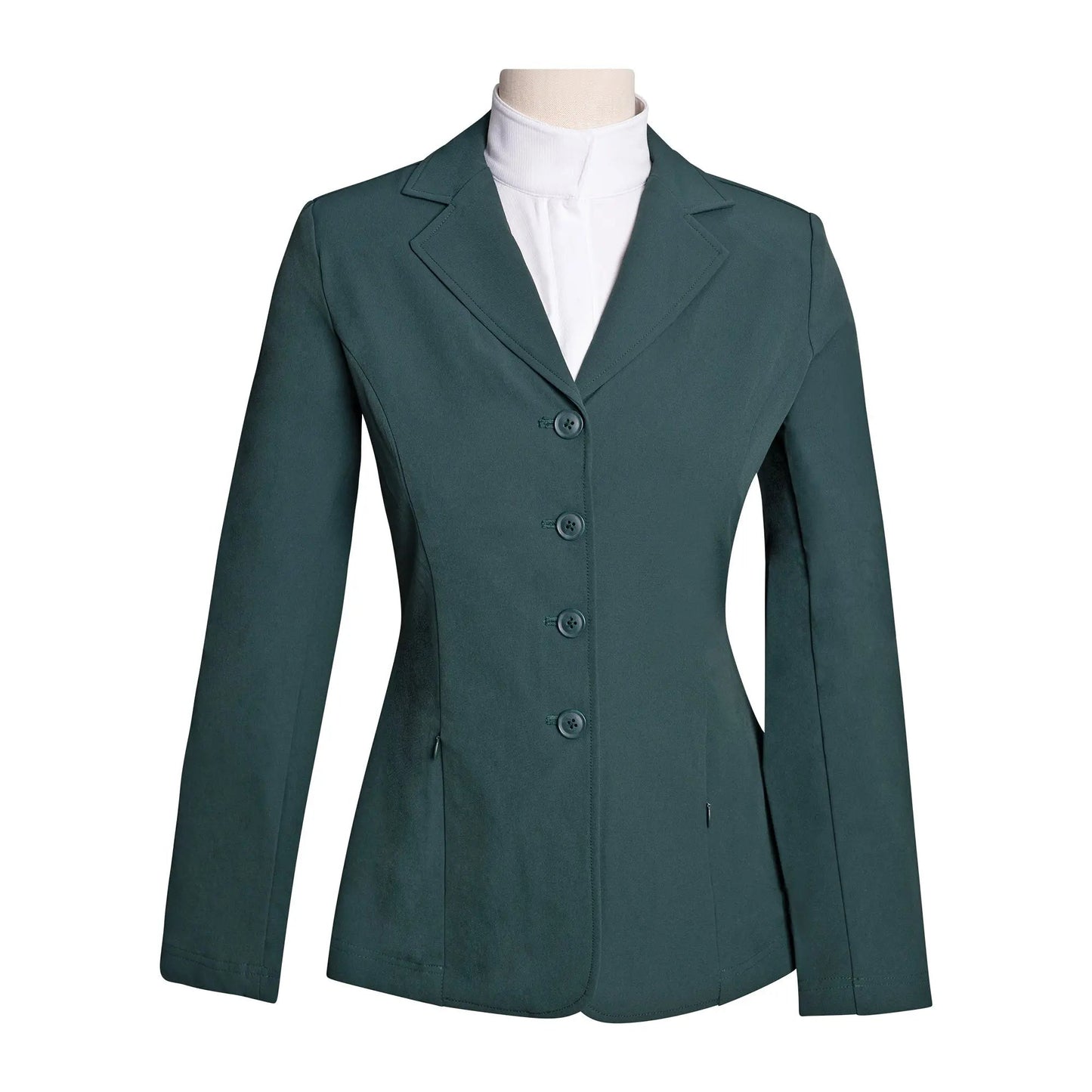 Grand Prix Quinn Show Jacket, 4 Button Front with Hidden Zipper Closure, New Green