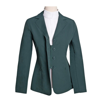 Grand Prix Quinn Show Jacket, 4 Button Front with Hidden Zipper Closure, New Green