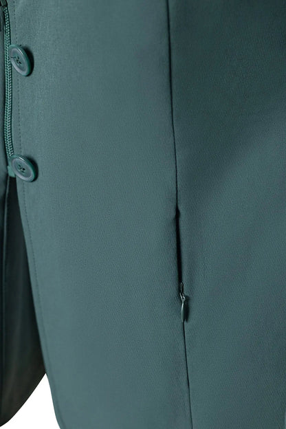 Grand Prix Quinn Show Jacket, 4 Button Front with Hidden Zipper Closure, New Green