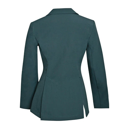 Grand Prix Quinn Show Jacket, 4 Button Front with Hidden Zipper Closure, New Green