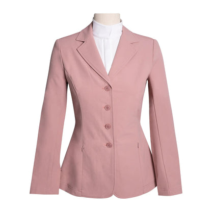 Grand Prix Quinn Show Jacket, 4 Button Front with Hidden Zipper Closure, Rose