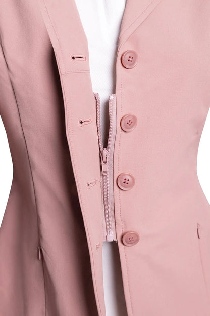 Grand Prix Quinn Show Jacket, 4 Button Front with Hidden Zipper Closure, Rose