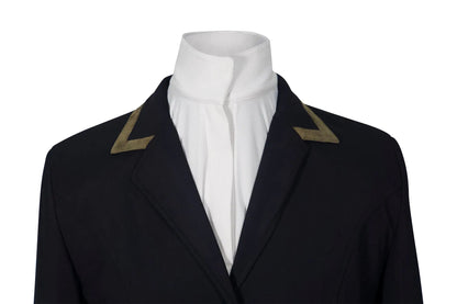 Grand Prix Saltare Premio 4 Button Riding Show Coat, Black with Moss Green