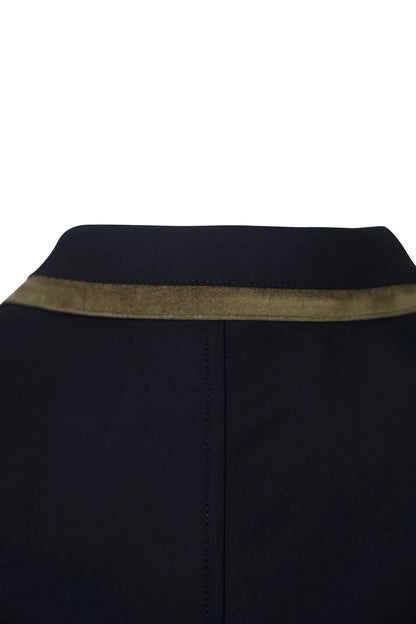 Grand Prix Saltare Premio 4 Button Riding Show Coat, Black with Moss Green