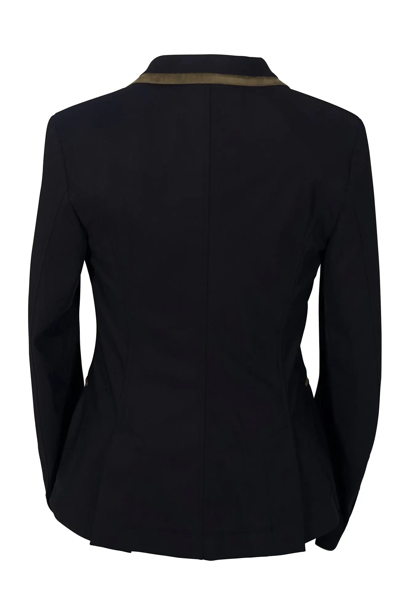 Grand Prix Saltare Premio 4 Button Riding Show Coat, Black with Moss Green