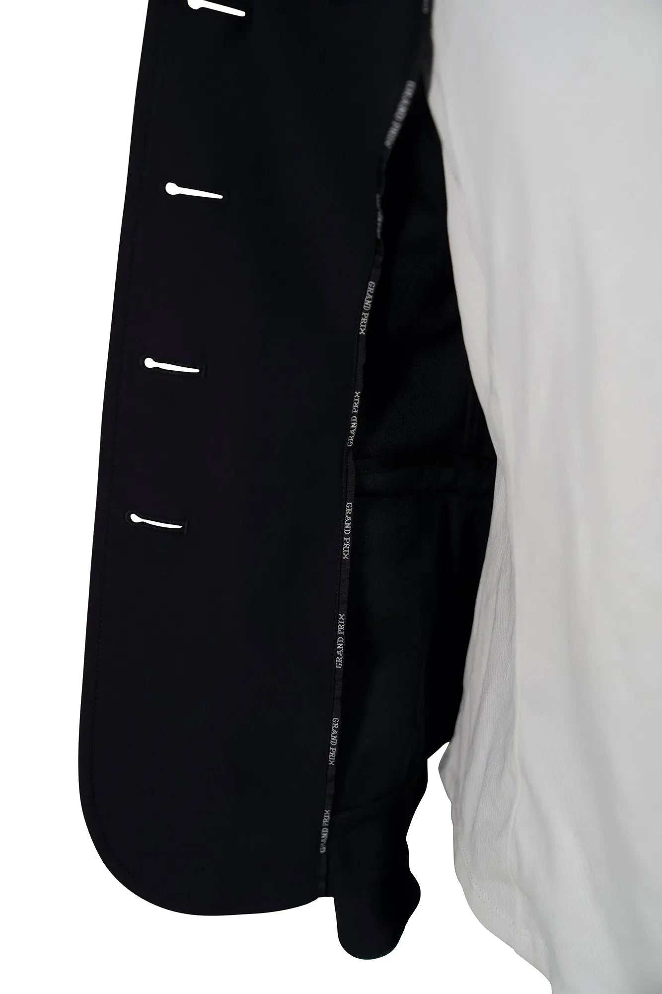 Grand Prix Saltare Premio 4 Button Riding Show Coat, Black with Dark Green