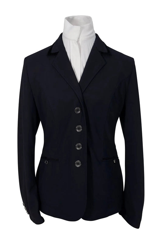 Grand Prix Saltare Premio 4 Button Riding Show Coat, Navy with Black