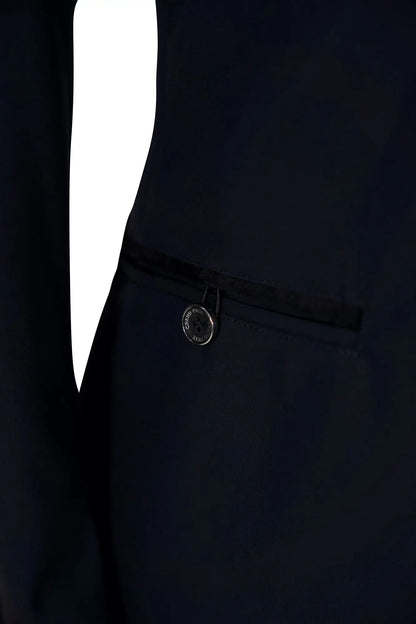 Grand Prix Saltare Premio 4 Button Riding Show Coat, Navy with Black
