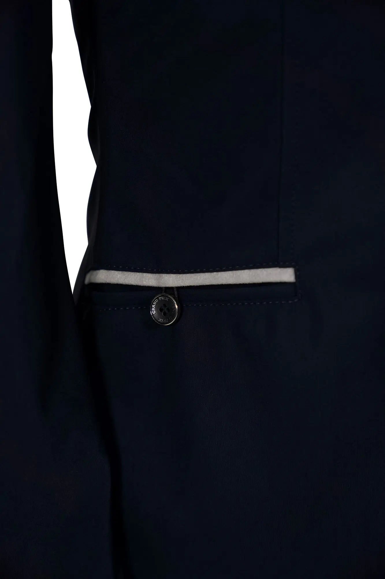 Grand Prix Saltare Premio 4 Button Riding Show Coat, Navy with Grey