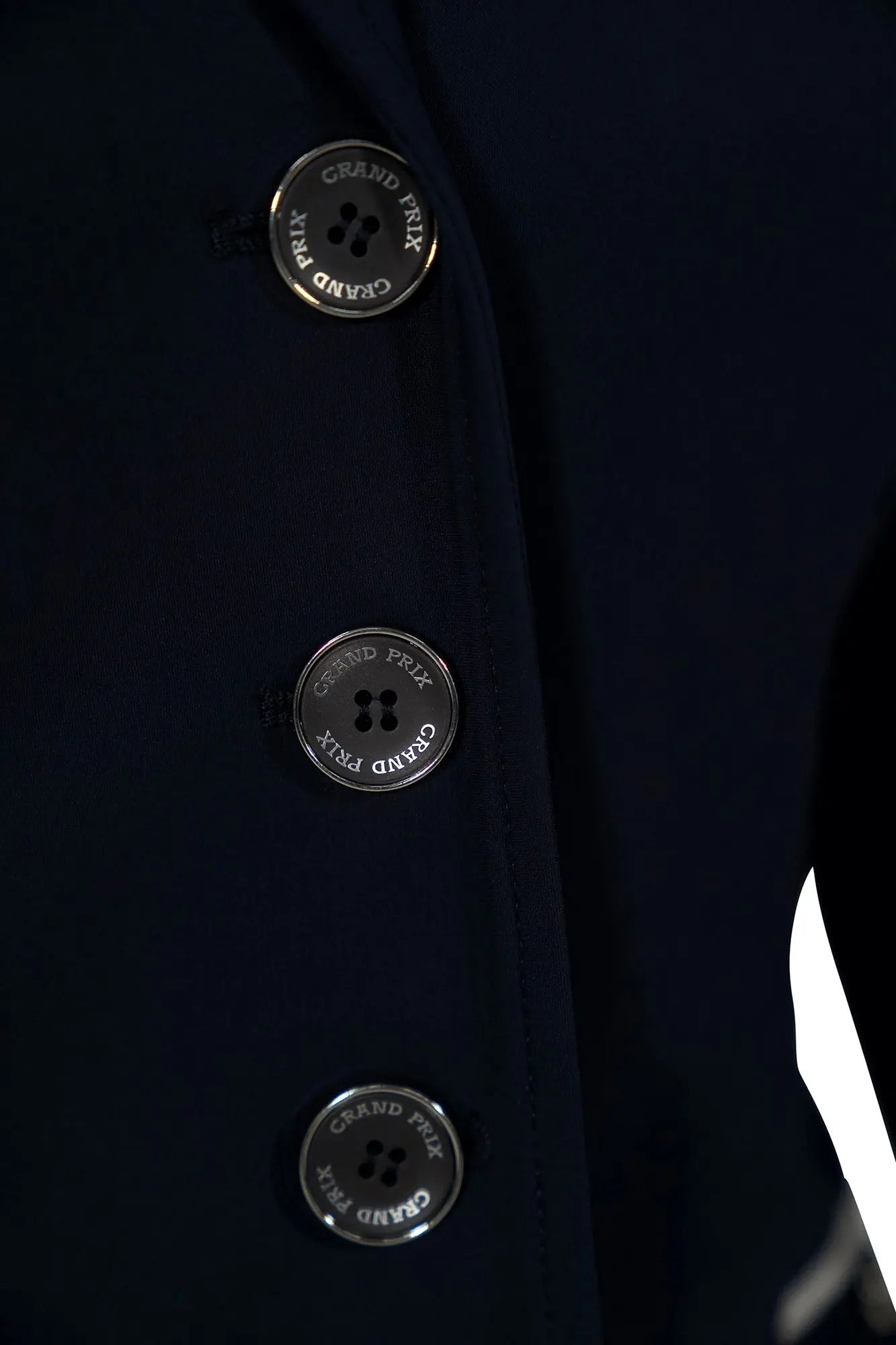 Grand Prix Saltare Premio 4 Button Riding Show Coat, Navy with Grey