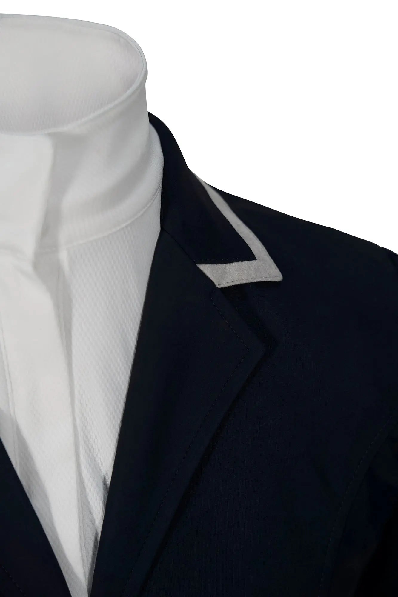 Grand Prix Saltare Premio 4 Button Riding Show Coat, Navy with Grey